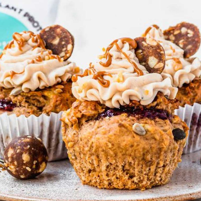 Recipe | Peanut Butter & Jelly Breakfast Muffins (V, GF) by Matt @ The Protein Ball co