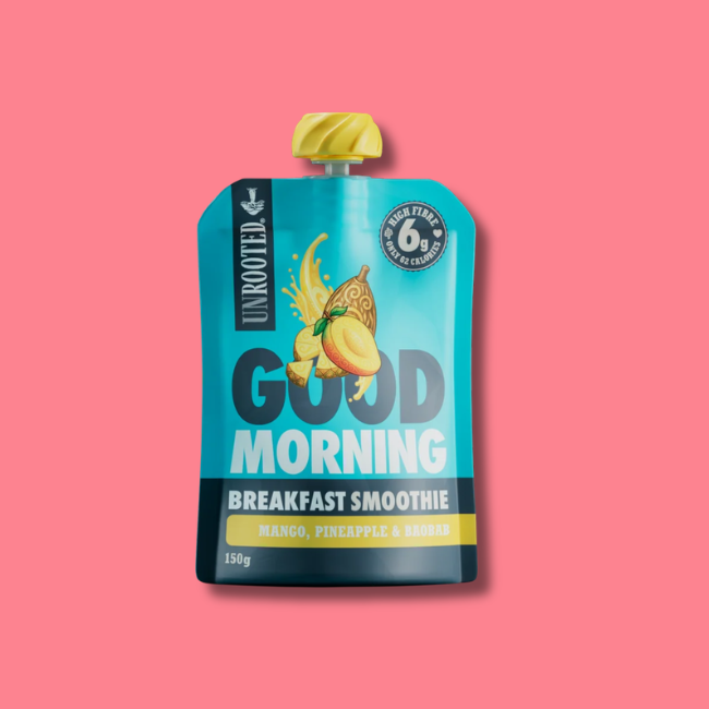 Unrooted - High Fibre Breakfast Smoothie - Mango, Pineapple & Baobab (10 x 150g)