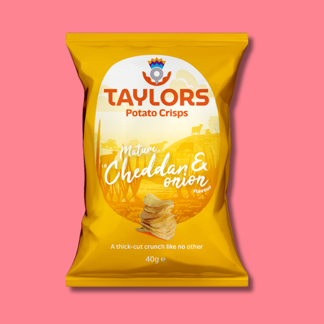 Taylors Crisps - Mature Cheddar & Onion Potato Crisps