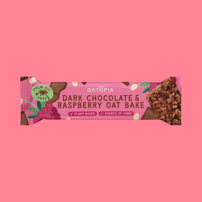 Oatopia - Oat Bake Flapjacks - Dark Chocolate & Raspberry