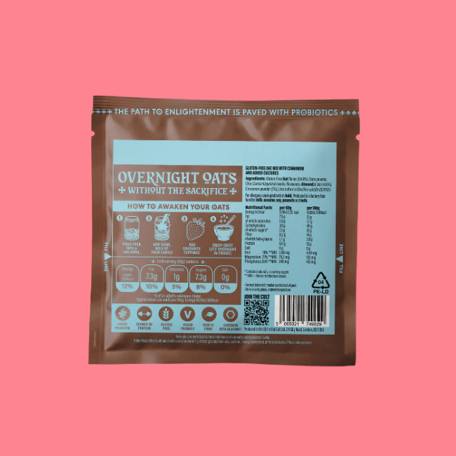 Oat Cult - Gut Loving Overnight Oat Sachets - Cinnamon (9 x 60g)