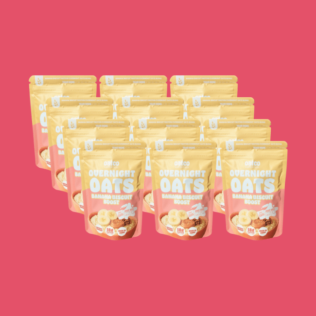 Oatco - Overnight Oats Single Serve Pouch - Banana Biscuit Boost (12x70g)