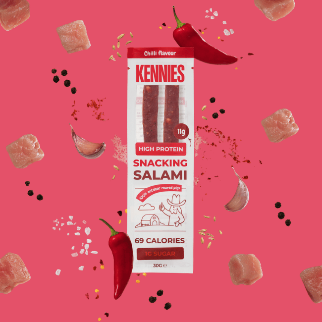 Kennies - High-Protein Salami Snack Sticks - Chilli
