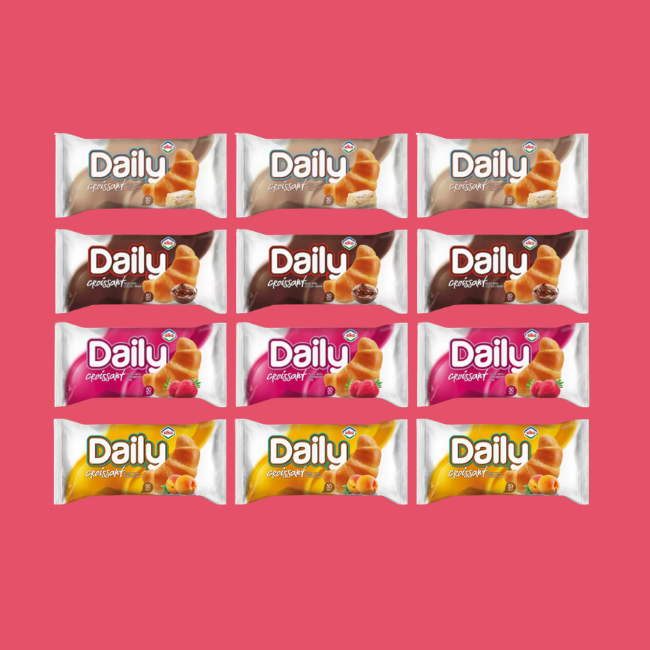 Daily Croissant - Individually Wrapped Croissants  - Mixed Taster Bundle (12 Croissants)