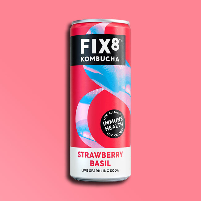 Fix8 Kombucha Strawberry Basil Snackfully