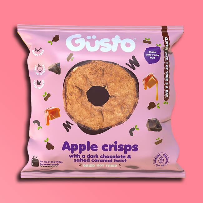 Gusto - Air-dried Apple Crisps - Dark Chocolate & Salted Caramel