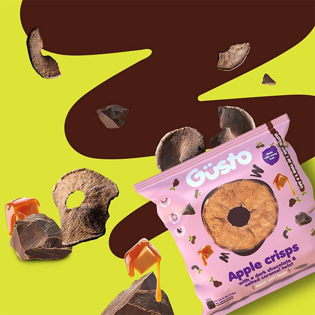 Gusto - Air-dried Apple Crisps - Dark Chocolate & Salted Caramel