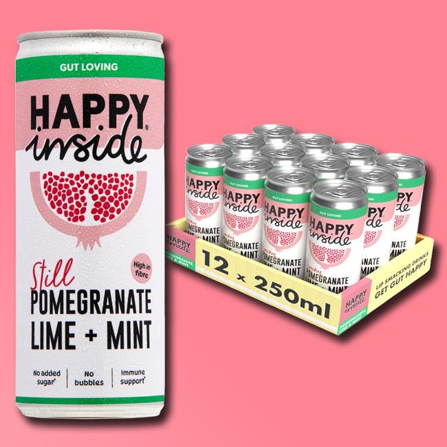 Happy Inside - Still Gut Health Drink - Pomegranate, Lime & Mint