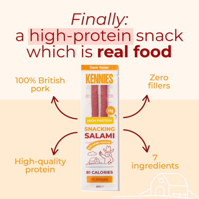Kennies - High-Protein Salami Snack Sticks - Classic