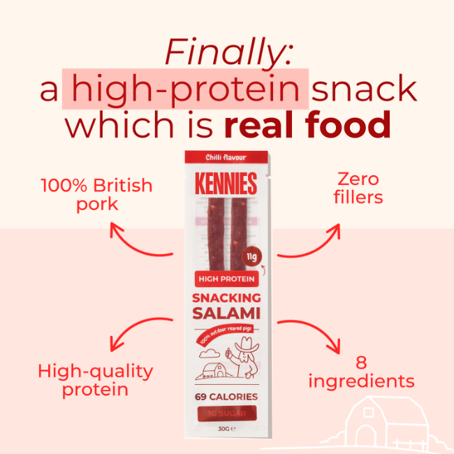 Kennies - High-Protein Salami Snack Sticks - Chilli