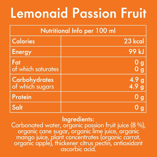 LemonAid - Organic Soft Drinks - Passion Fruit