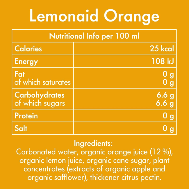 LemonAid - Organic Soft Drinks - Orange