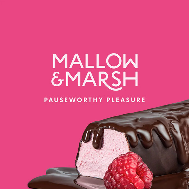 Mallow & Marsh - Gourmet Marshmallow Bars - Raspberry & Dark Chocolate