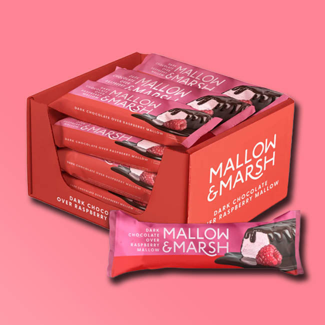 Mallow & Marsh - Gourmet Marshmallow Bars - Raspberry & Dark Chocolate