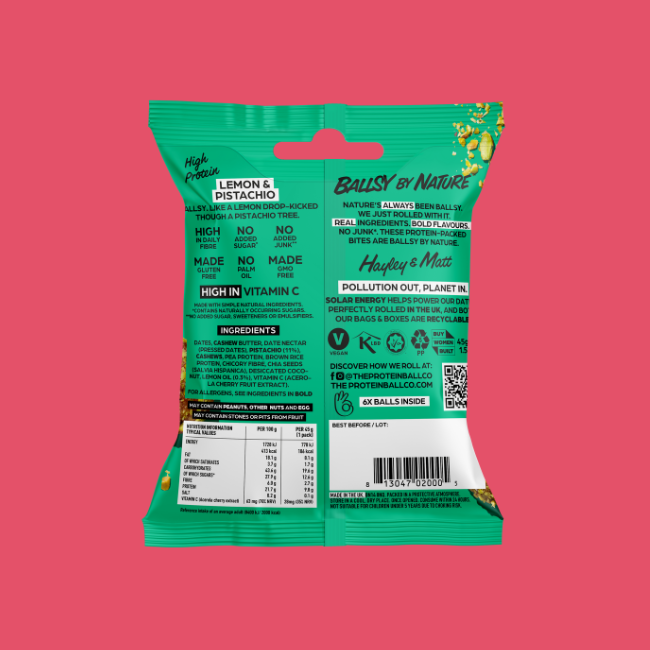 Protein Ball Co - Protein Balls - Lemon & Pistachio