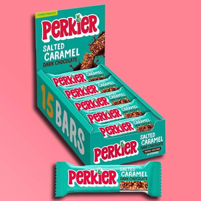 Perkier - Quinoa Snack Bars - Salted Caramel & Dark Chocolate