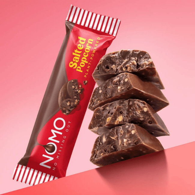 NOMO - Dairy, Gluten, Nut & Egg Free Chocolate Bars - Popcorn