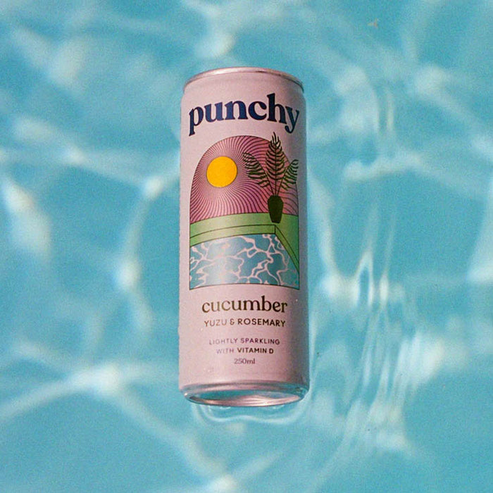 Punchy Drinks - Lightly Sparkling with Vitamin D - Cucumber, Yuzu