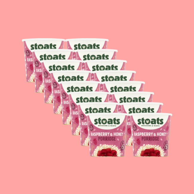 Stoats Porridge - Scottish Porridge Pots - Raspberry & Honey