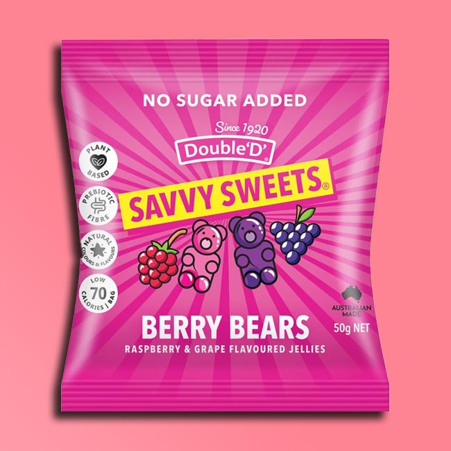 Savvy Sweets - No Added Sugar Gut Loving Sweets - Berry Bears