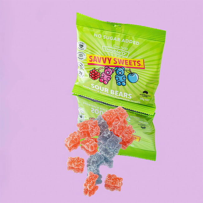 Savvy Sweets - No Added Sugar Gut Loving Sweets - Sour Bears