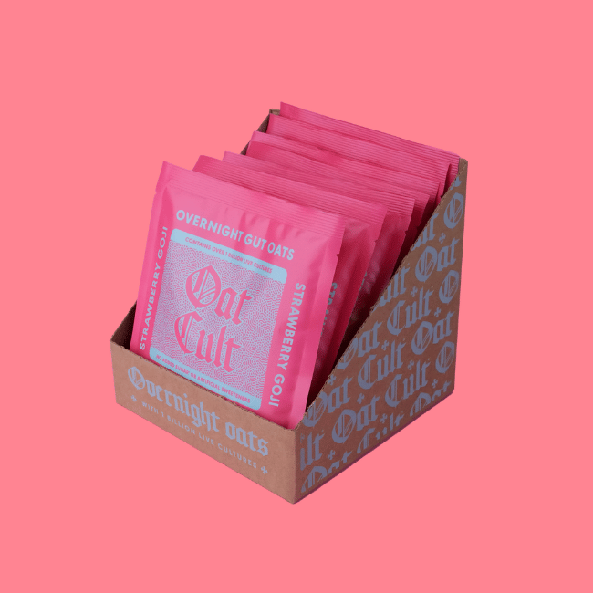 Oat Cult - Gut Loving Overnight Oat Sachets - Strawberry & Goji (9 x 60g)