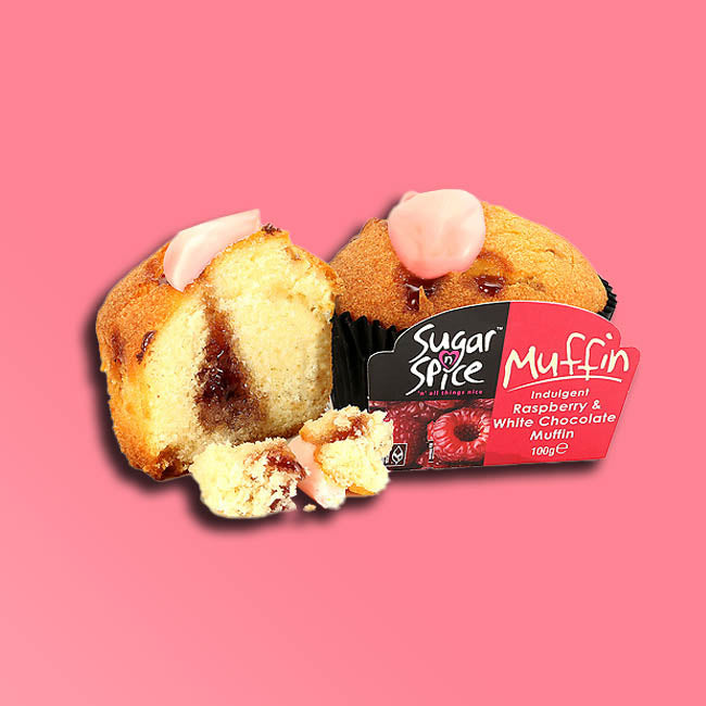 Sugar 'n' Spice - Individually Wrapped Muffin - Raspberry & White Chocolate