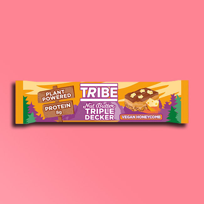 Tribe - Triple Decker Plant Protein Bar - Vegan Honeycomb