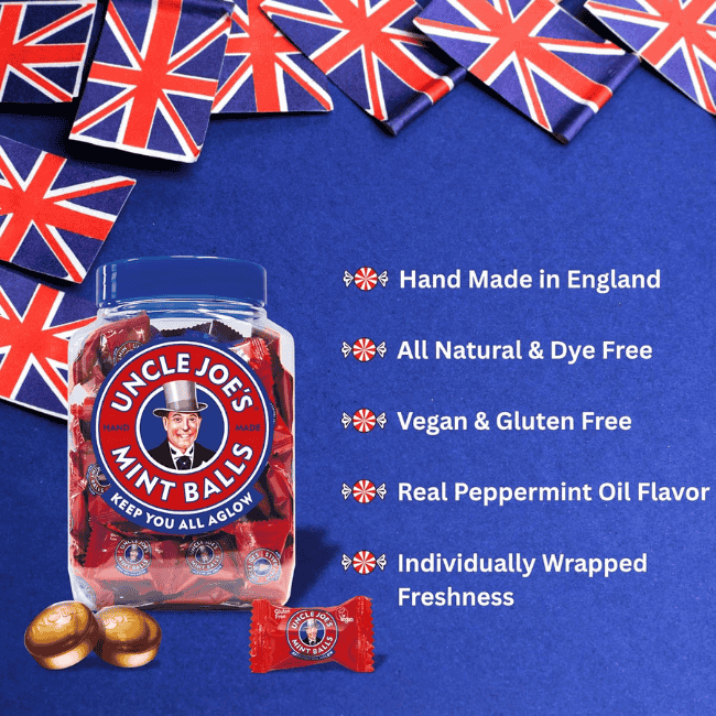 Uncle Joes - Individually Wrapped Mint Balls - 800g Cookie Jar