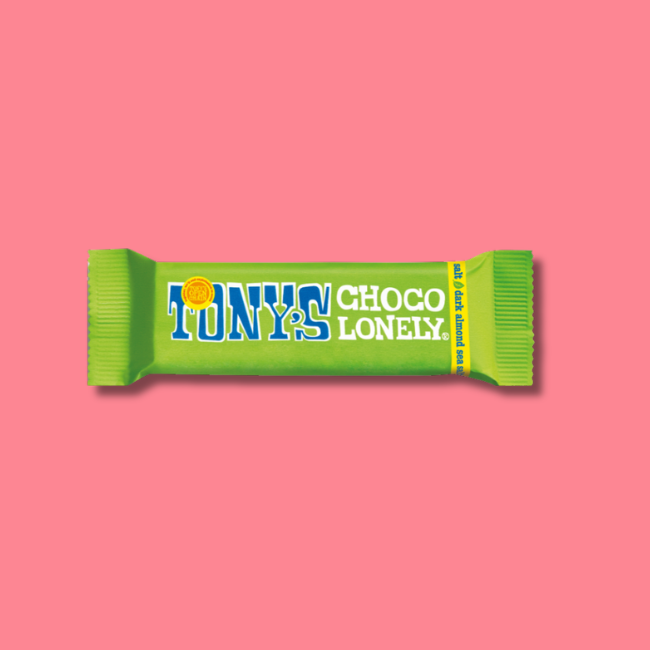 Tony's Chocolonely - Mini Chocolate Bars - Dark Chocolate With Sea Salt and Almond