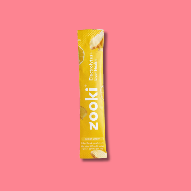 Zooki Electrolytes+ Liver Health Sachet - Lemon Ginger (20x5.9g)