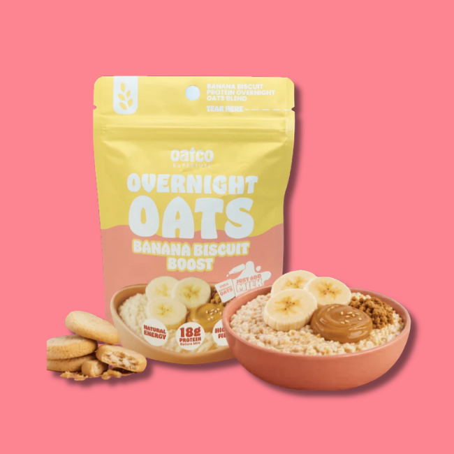 Oatco Overnight Oats - Banana Biscuit Boost (12x70g)