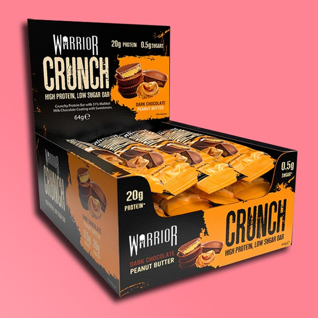 Warrior Crunch Protein Bars - Dark Choc Peanut (12x64g)