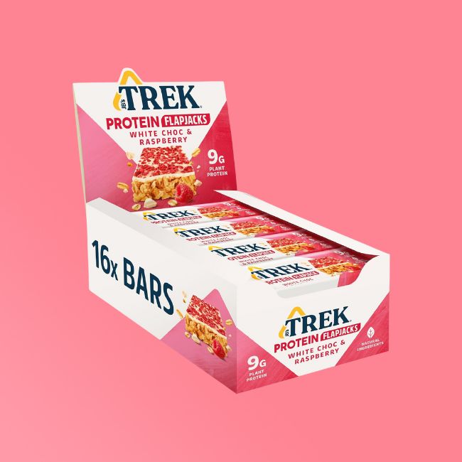 Trek - Protein Flapjacks - White Choc & Raspberry — Snackfully