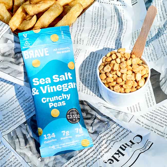 Brave Snacks BRAVE - Superfood Roasted Peas - Sea Salt and Vinegar — Snackfully
