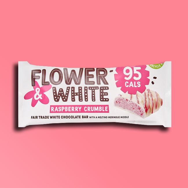 Flower & White - Meringue Bar - Raspberry Crumble