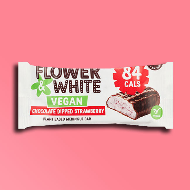 Flower & White - Vegan Meringue Bar - Chocolate Dipped Strawberry