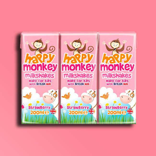 Happy Monkey - Kids Milkshakes - Strawberry