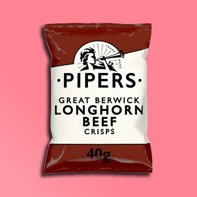 Pipers Crisps - Potato Crisps - Great Berwick Longhorn Beef