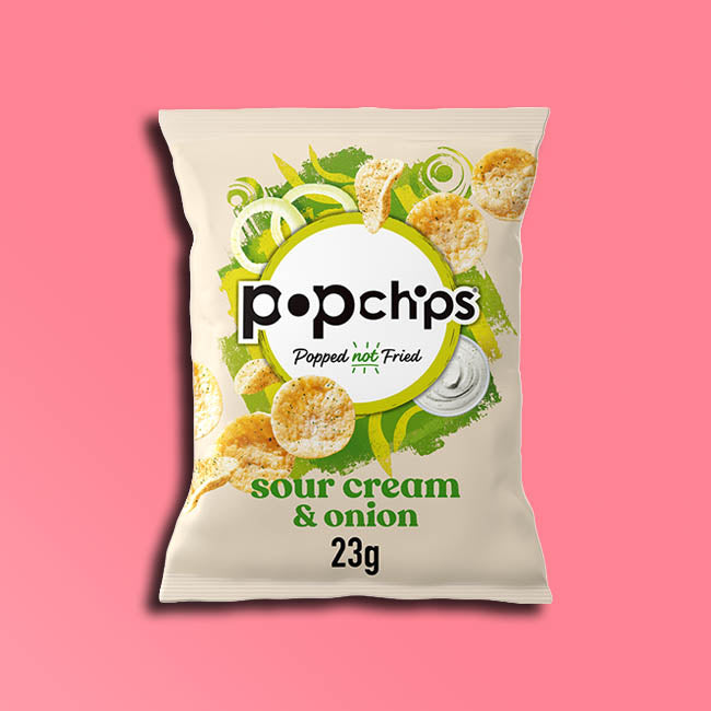 Popchips - Low Calorie Crisps - Sour Cream & Onion