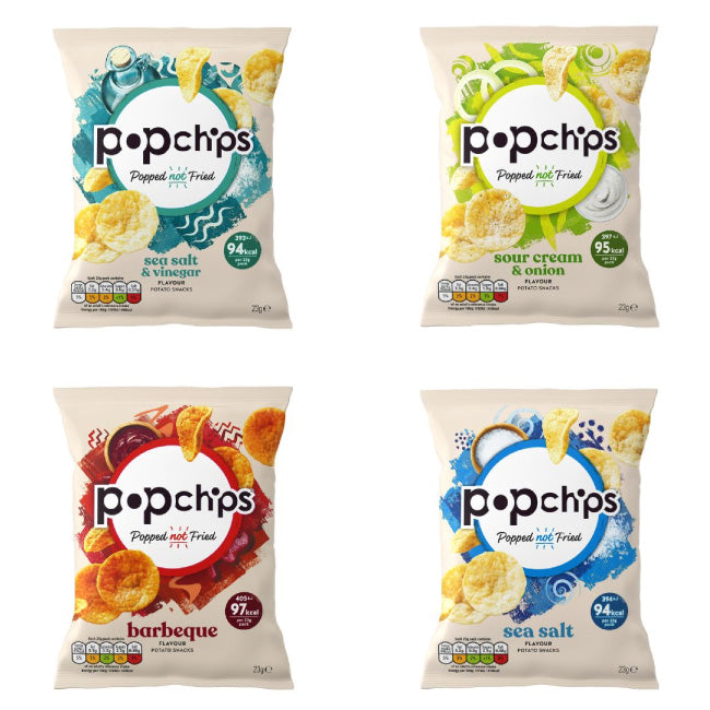 Popchips - Low Calorie Crisps - Mixed Case (24 x 23g)