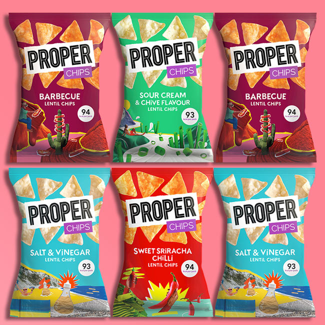 Properchips - Lentil Chips - Mixed Case (24 x 20g)