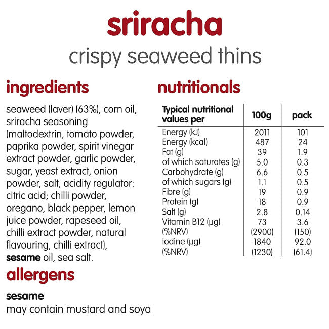 Itsu - Seaweed Thins - Sriracha