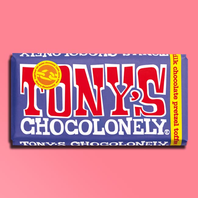 Tony's Chocolonely - Big Chocolate Bars - Dark Milk Chocolate, Pretzel and Toffee