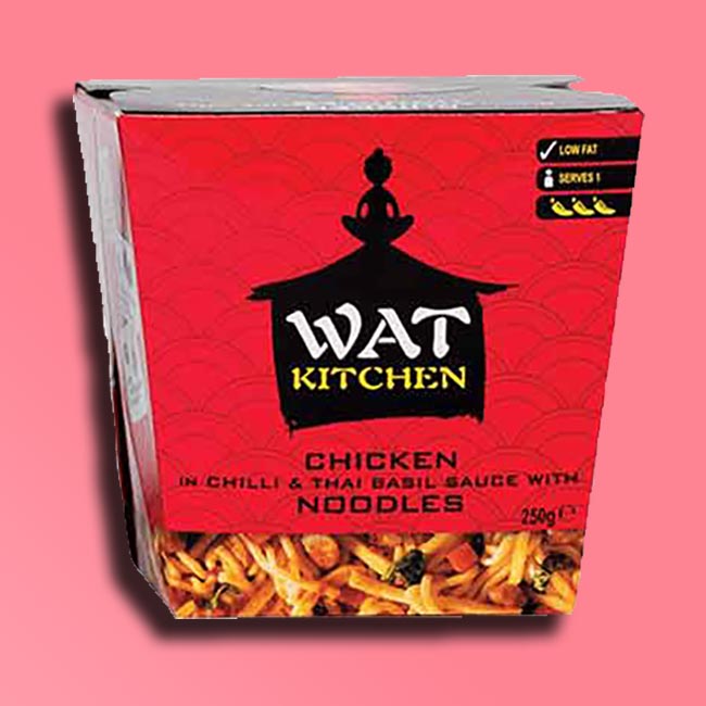 Wat Kitchen - Microwave Noodle Pots - Chicken in Chilli & Thai Basil Sauce